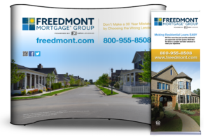 Freedmont Mortgage Group tradeshow booth and banner stand